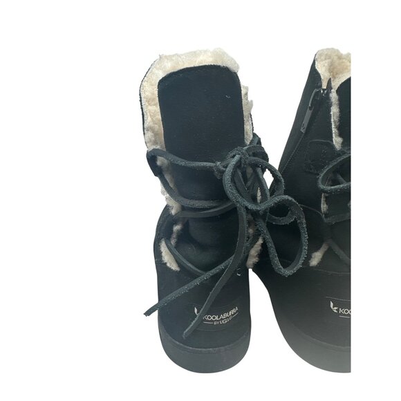 Koolaburra By Ugg Womens Shazi Short Boot Black Suede Leather Boots Size 10 - Picture 3 of 13
